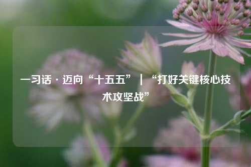 一習話·邁向“十五五”｜“打好關(guān)鍵核心技術(shù)攻堅戰(zhàn)”